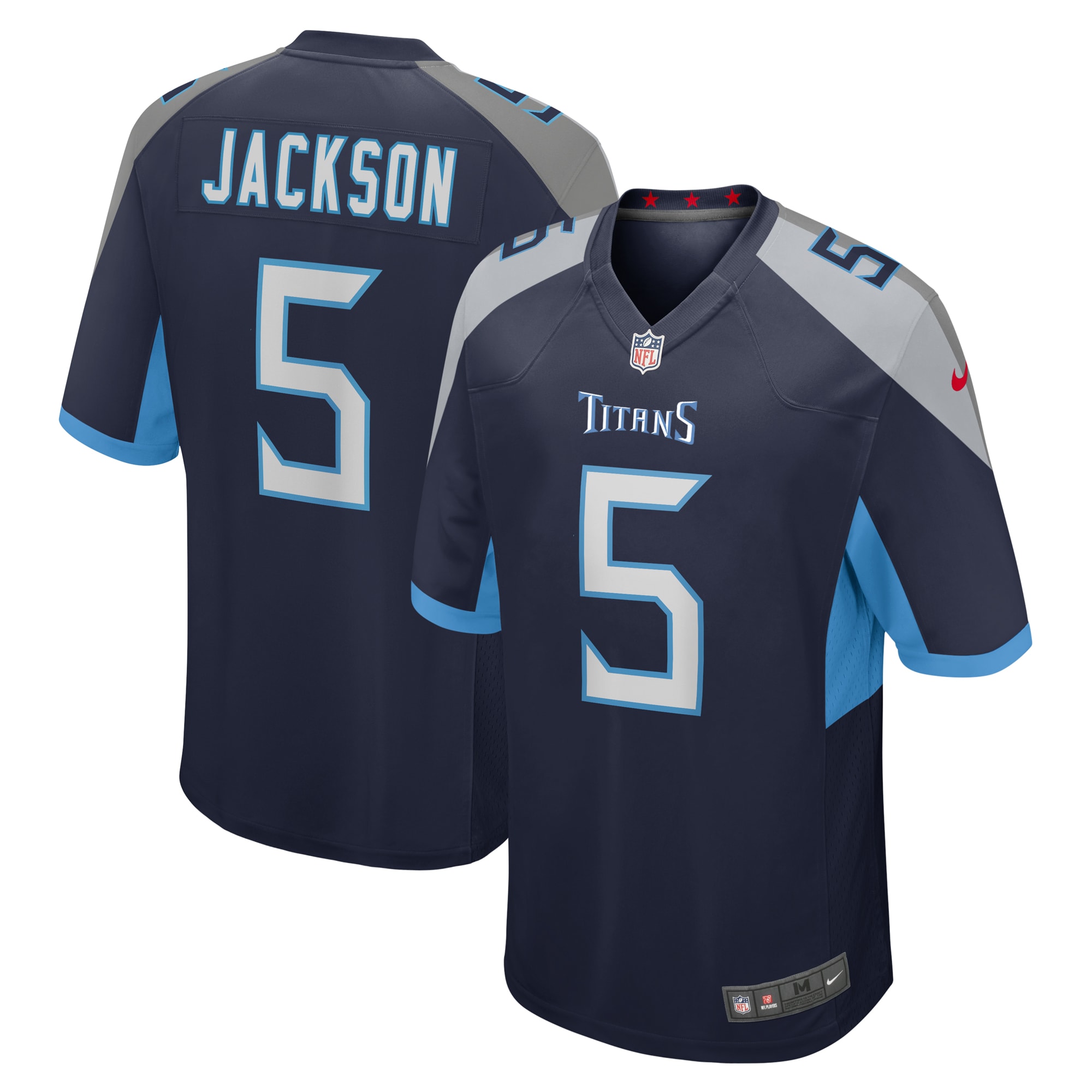 Men's Tennessee Titans Kearis Jackson Navy Team Game Jersey JS2720 Saliibo