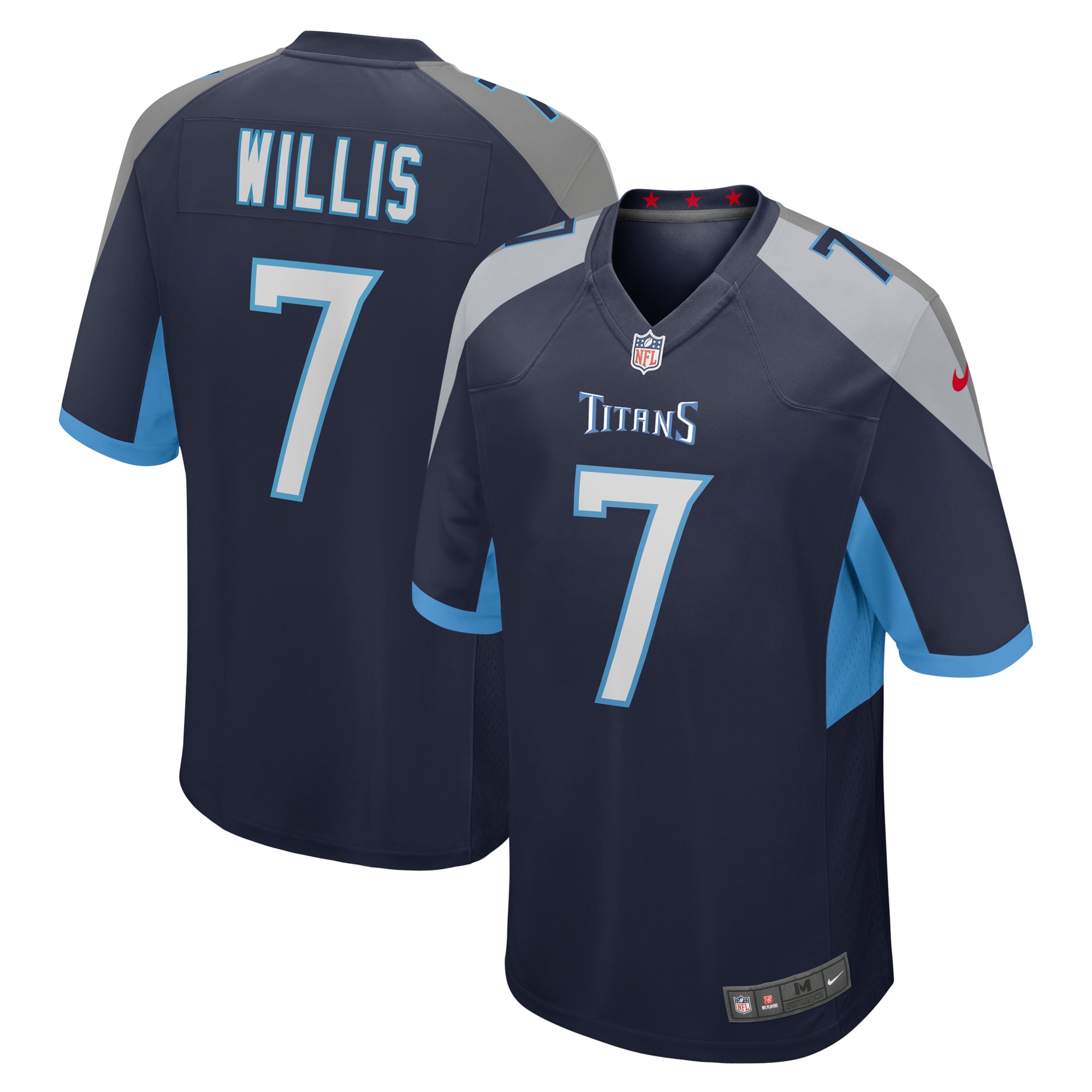 Men's Tennessee Titans Malik Willis Navy Player Game Jersey JS6183 Saliibo