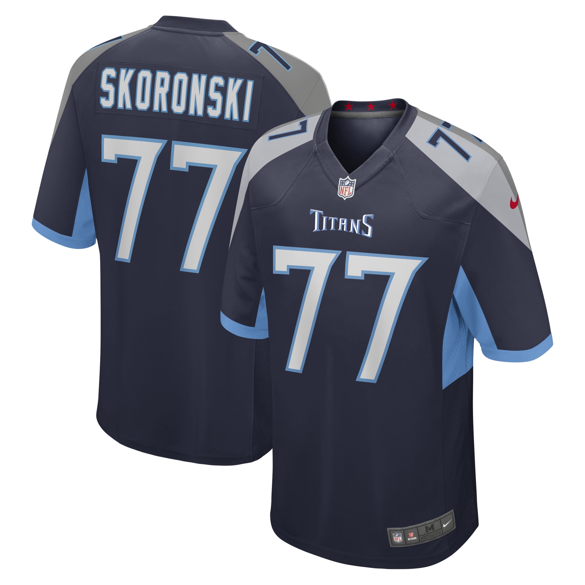 Men's Tennessee Titans Peter Skoronski Navy Game Jersey JS6642 Saliibo