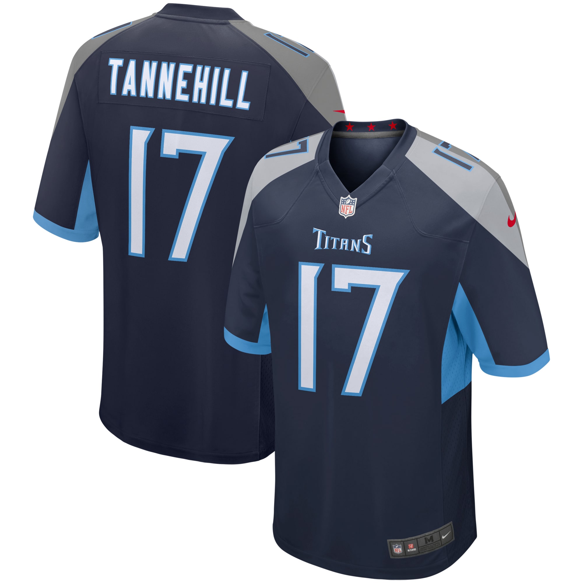 Men's Tennessee Titans Ryan Tannehill Navy Game Player Jersey JS6184 Saliibo