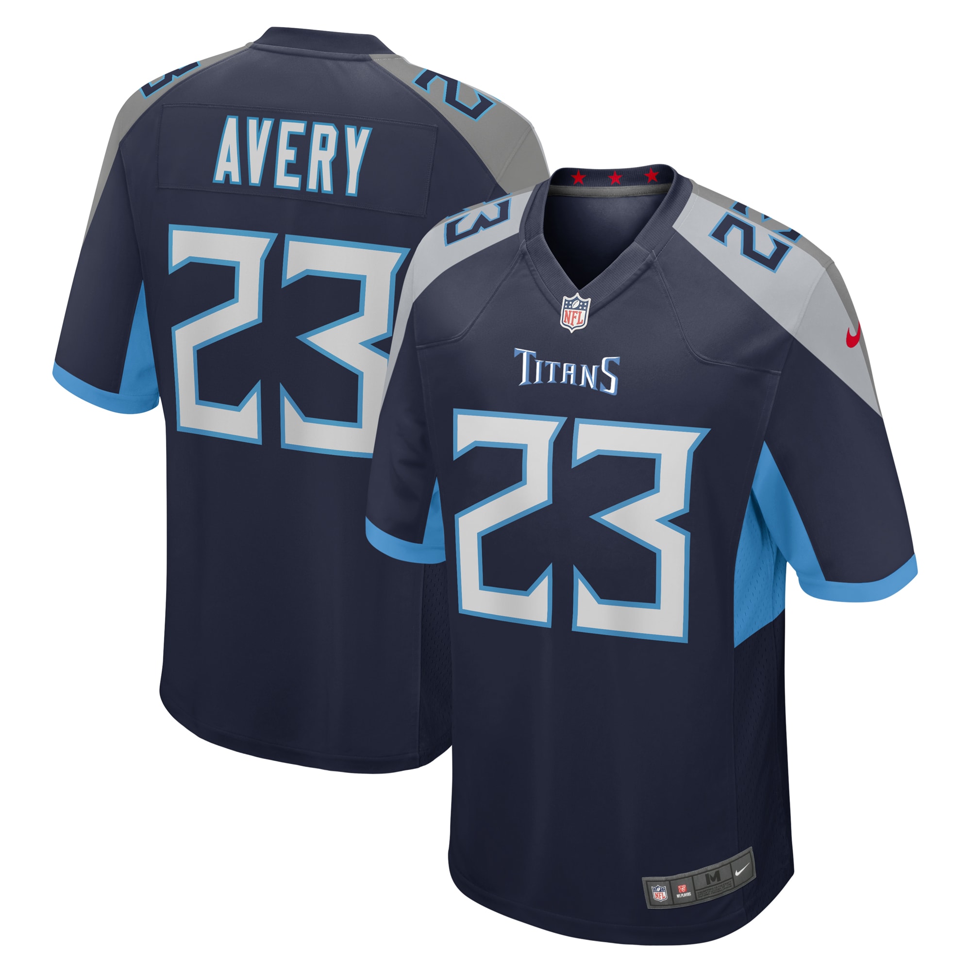 Men's Tennessee Titans Tre Avery Navy Team Game Jersey JS8393 Saliibo