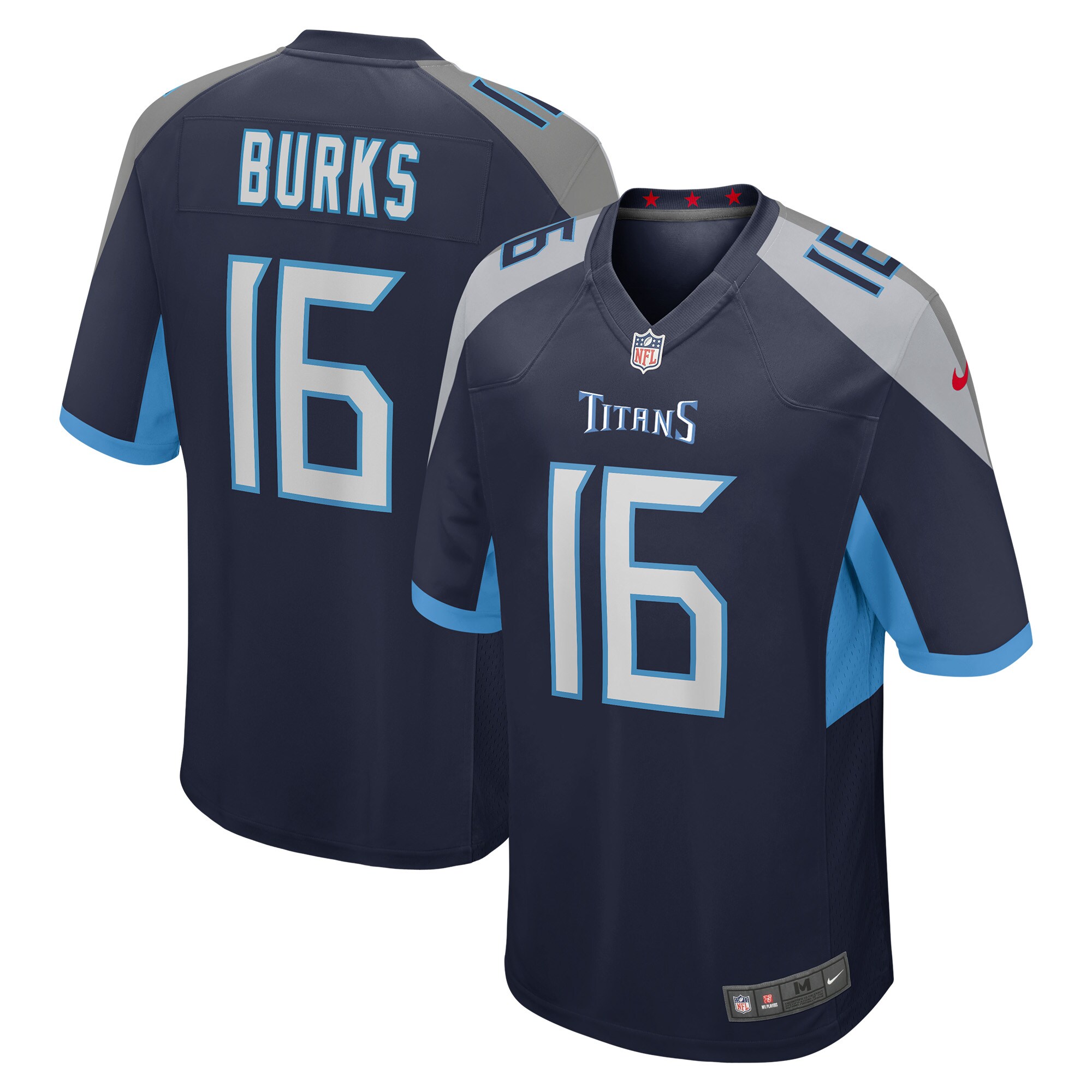 Men's Tennessee Titans Treylon Burks Navy Player Game Jersey JS3270 Saliibo