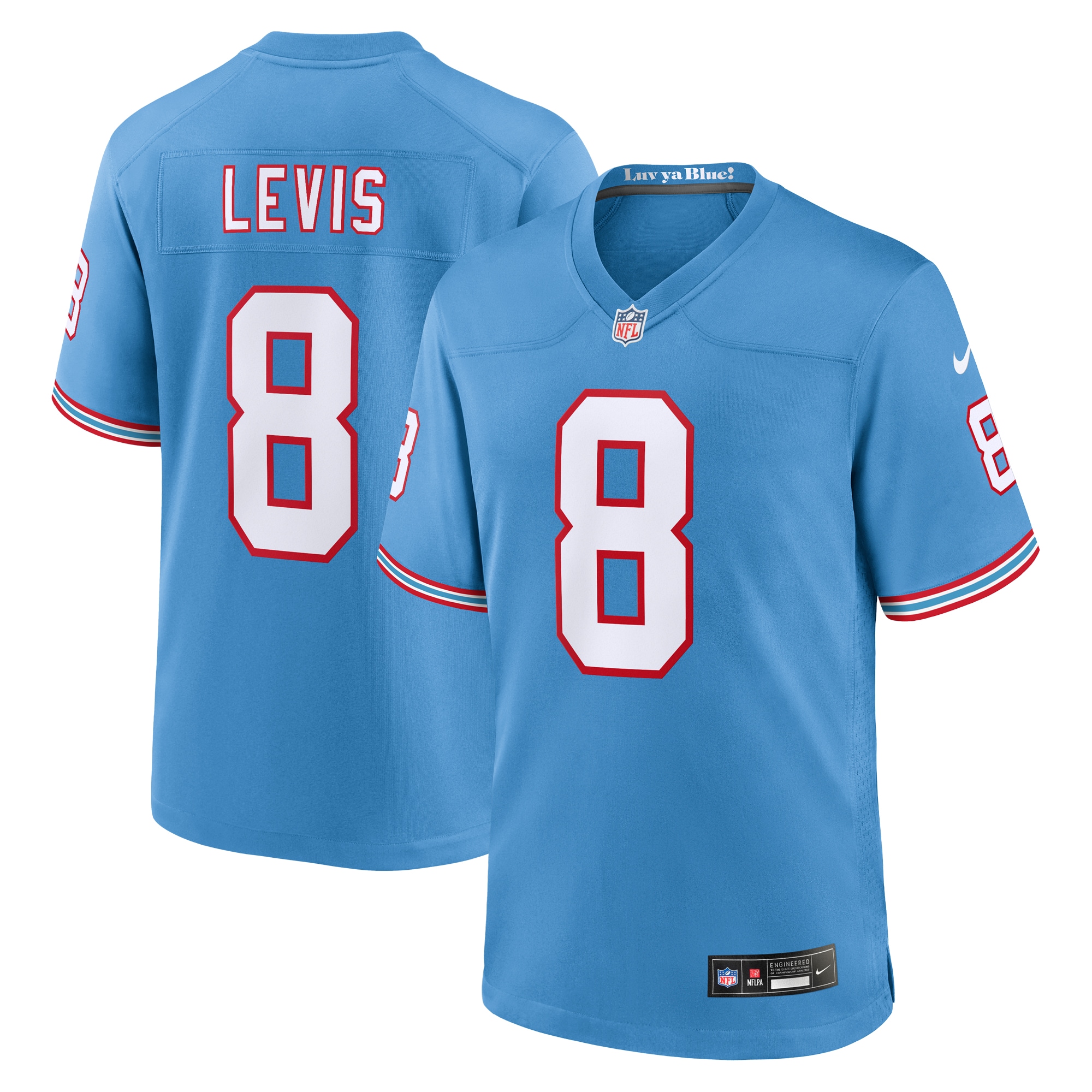 Men's Tennessee Titans Will Levis Light Blue Oilers Throwback Player Game Jersey JS7813 Saliibo