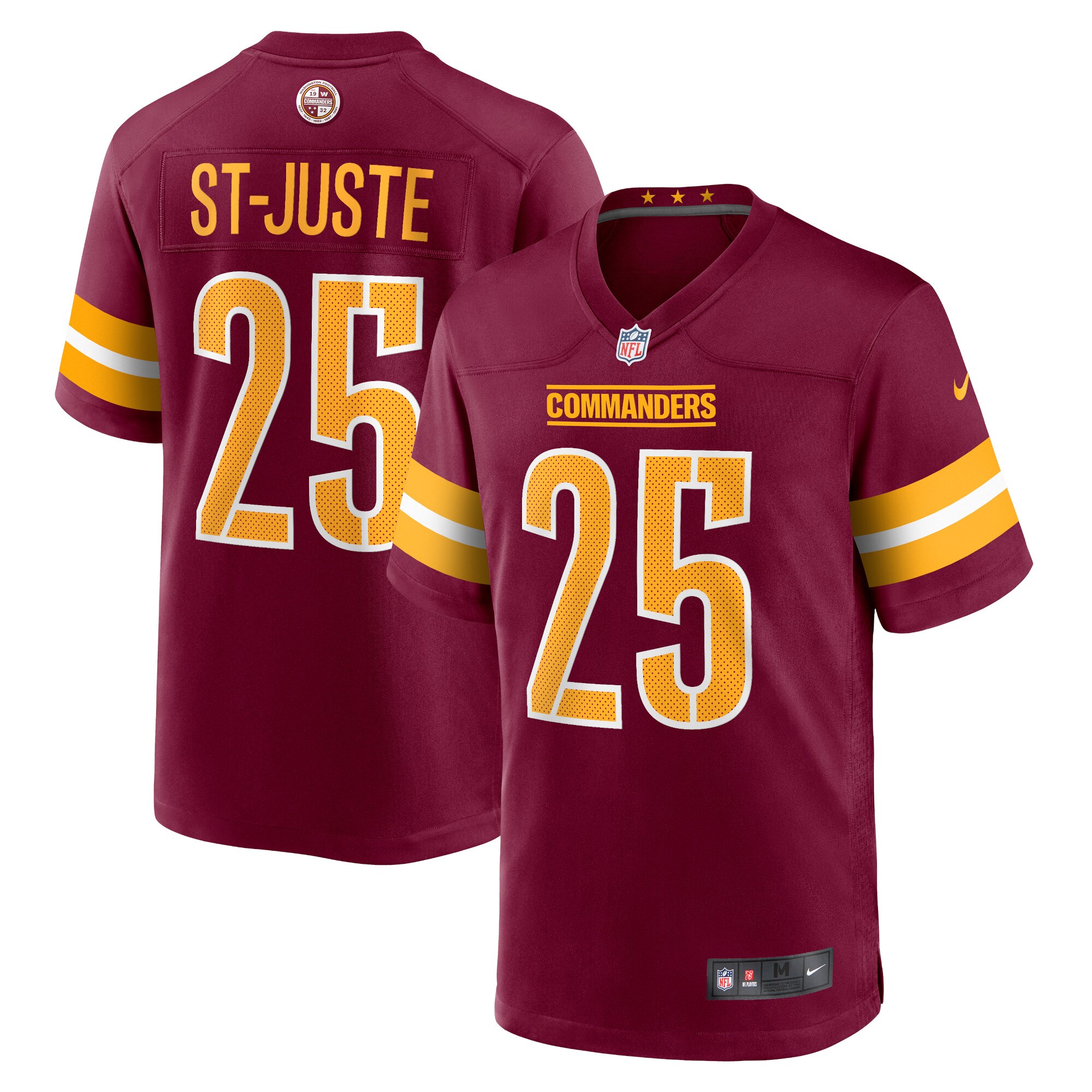 Men's Washington Commanders Benjamin St-Juste Burgundy Player Game Jersey JS4315 Saliibo