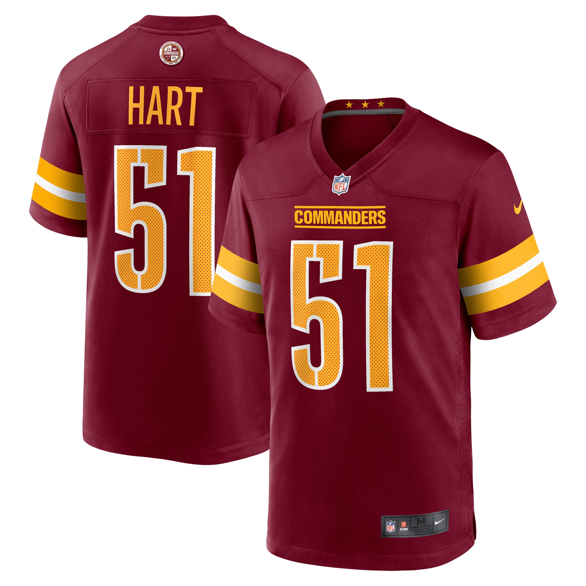 Men's Washington Commanders Bobby Hart Burgundy Game Jersey JS3419 Saliibo