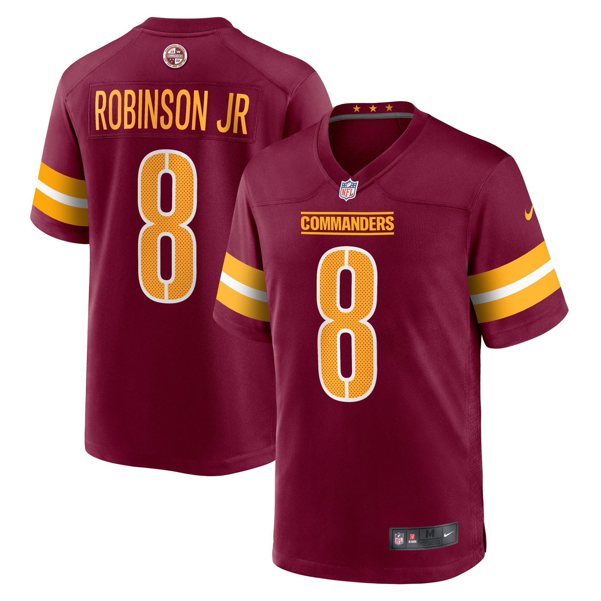 Men's Washington Commanders Brian Robinson Burgundy Player Game Jersey JS7142 Saliibo