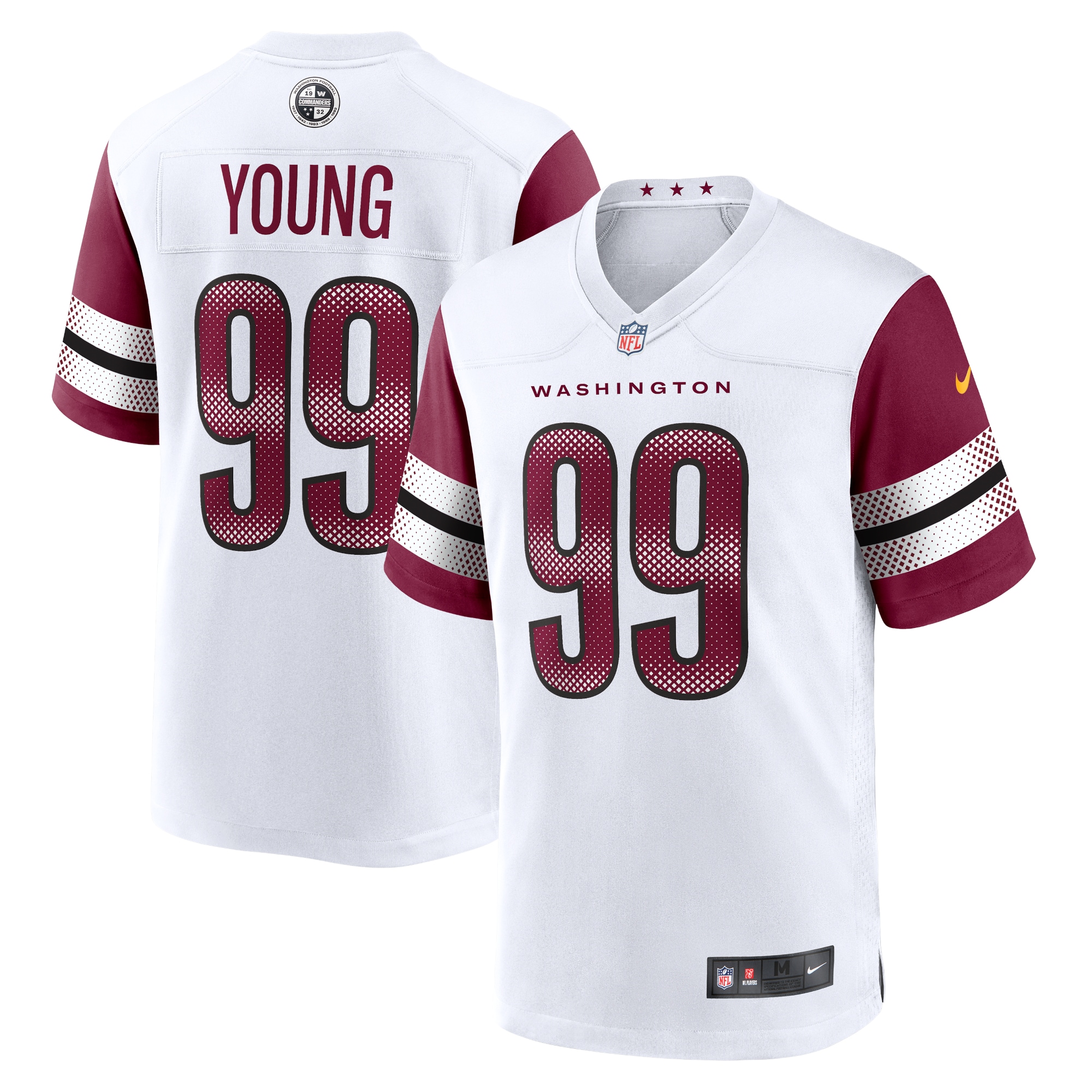 Men's Washington Commanders Chase Young White Game Jersey JS4996 Saliibo