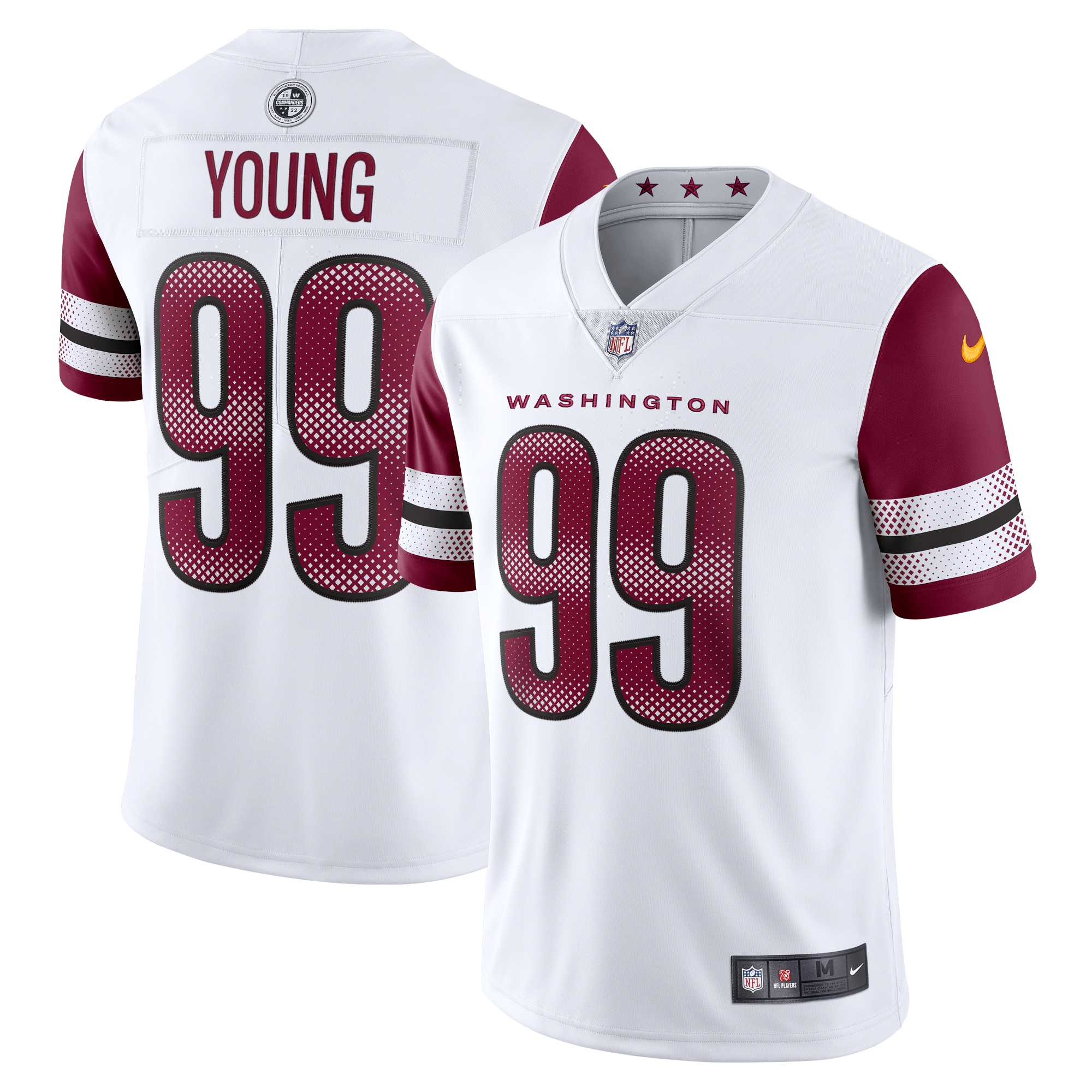 Men's Washington Commanders Chase Young White Vapor Limited Jersey JS3834 Saliibo