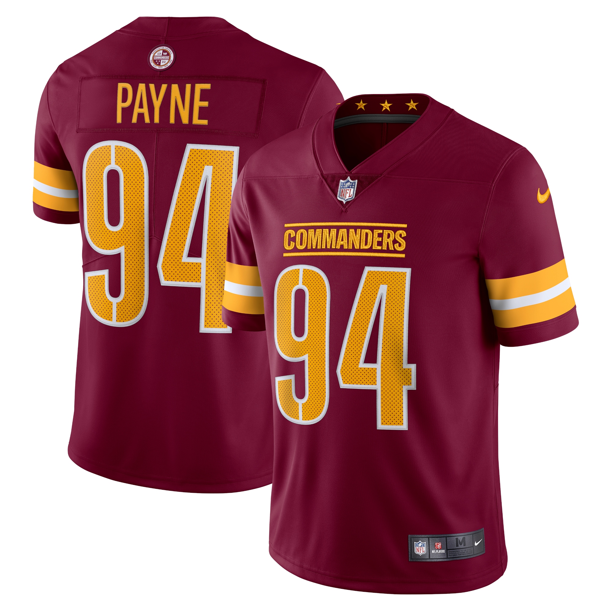 Men's Washington Commanders Da'Ron Payne Burgundy Vapor Limited Jersey JS3137 Saliibo