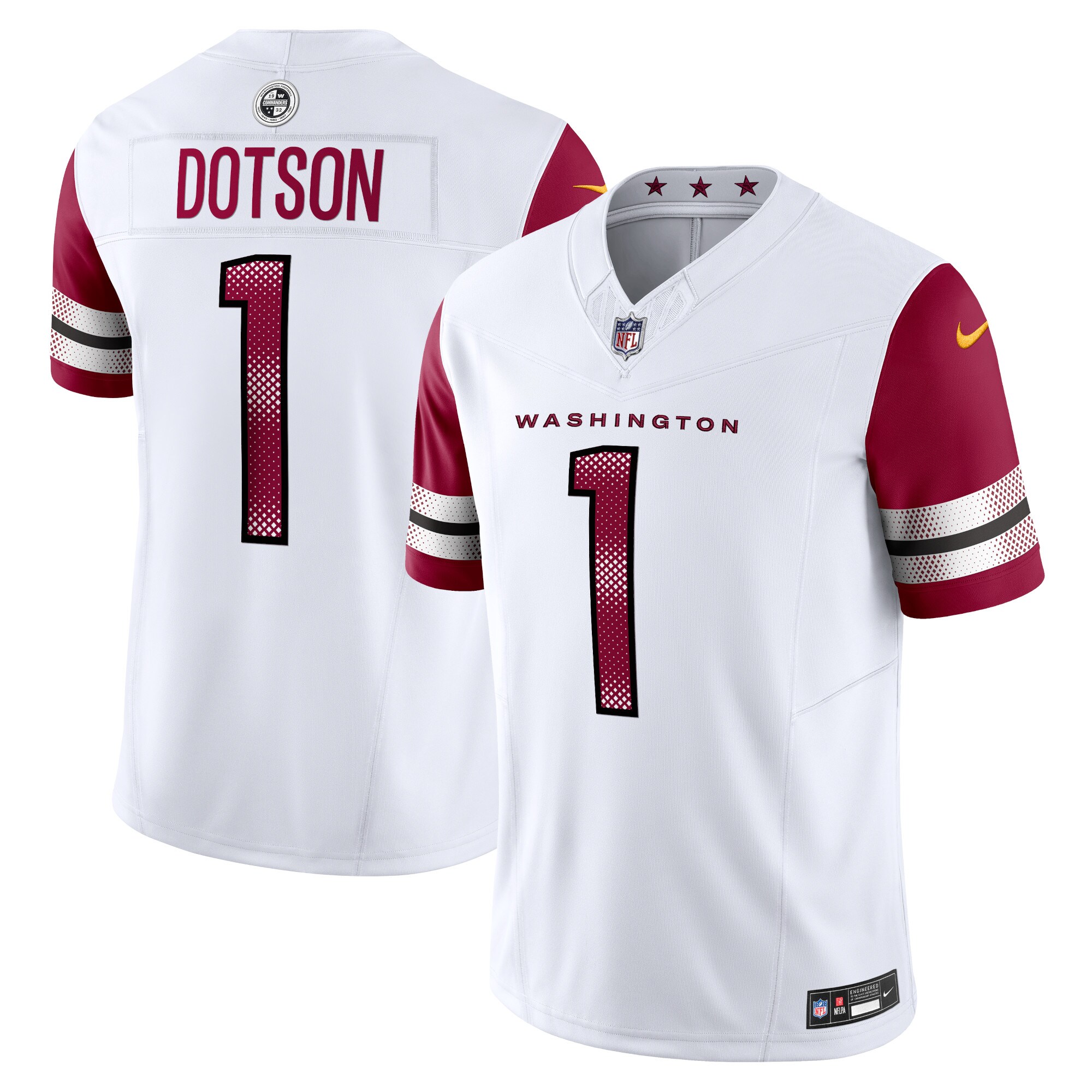 Men's Washington Commanders Jahan Dotson White Vapor F.U.S.E. Limited Jersey JS4697 Saliibo