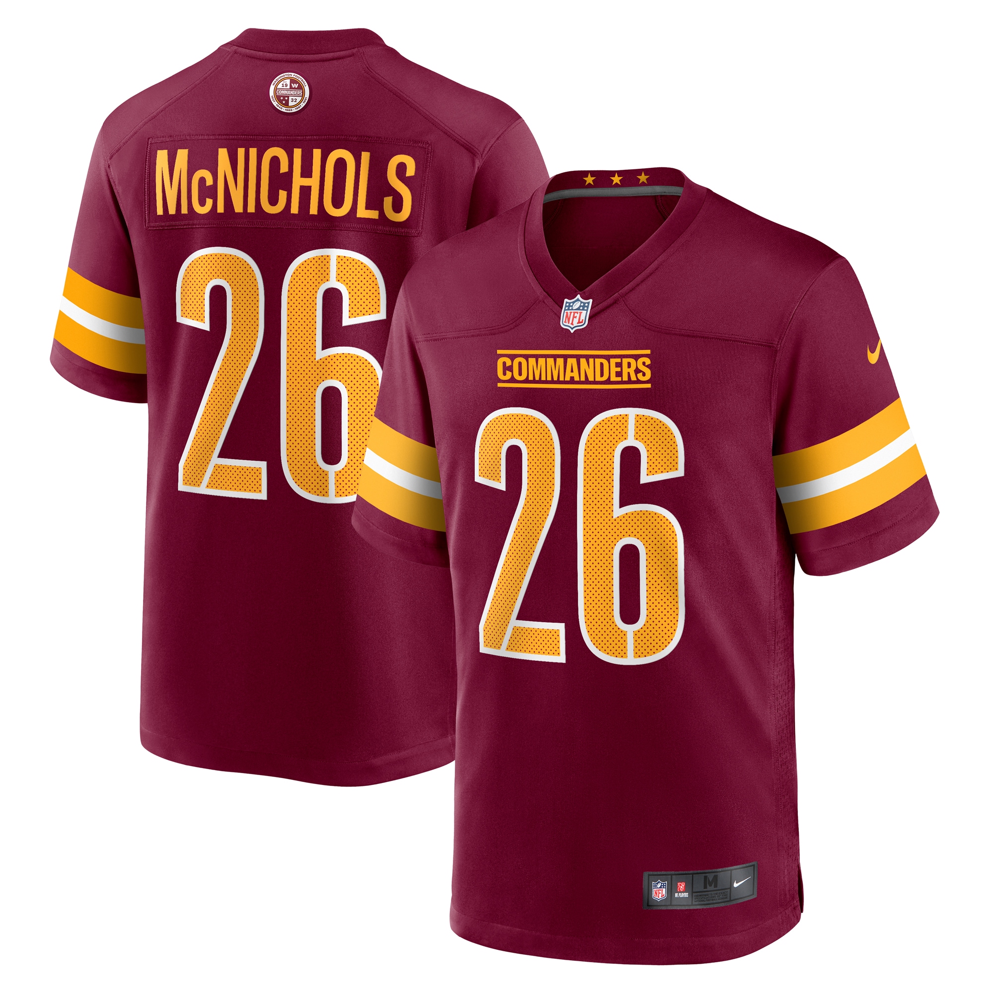 Men's Washington Commanders Jeremy McNichols Burgundy Game Jersey JS9979 Saliibo