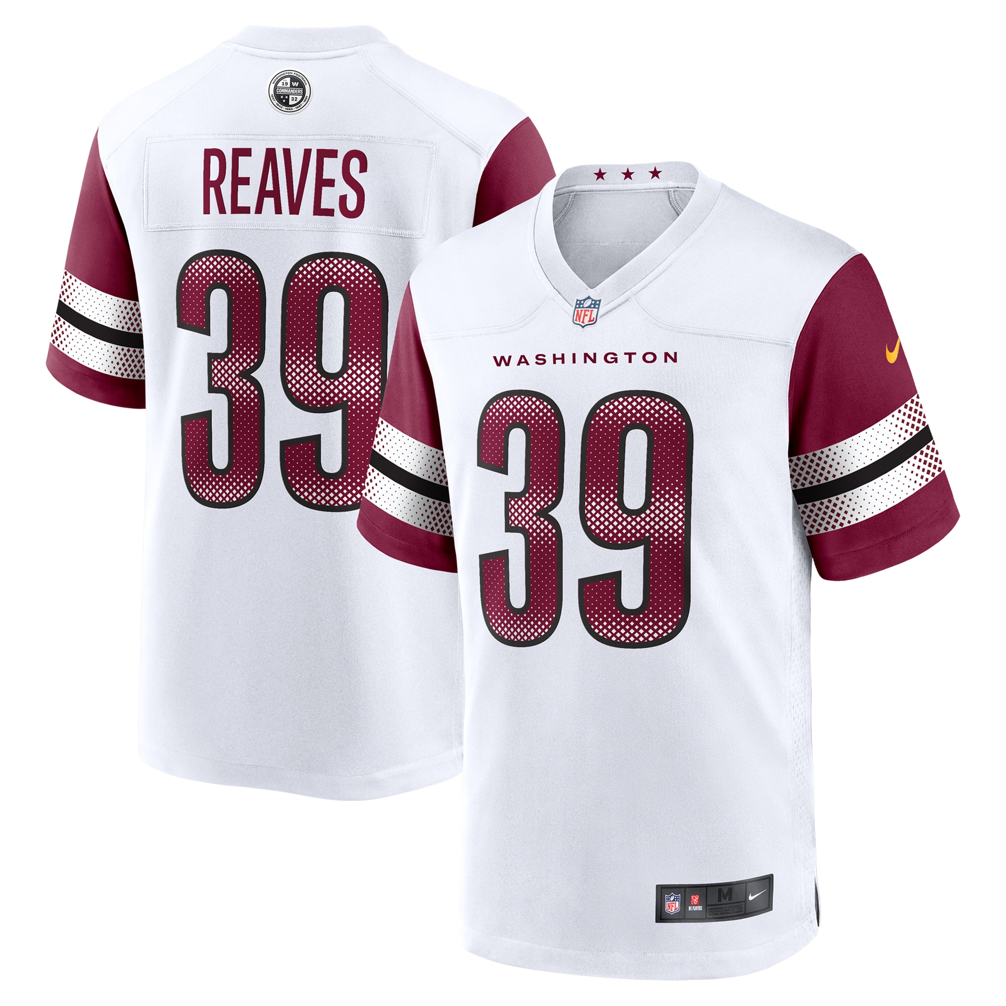 Men's Washington Commanders Jeremy Reaves White Game Jersey JS6485 Saliibo