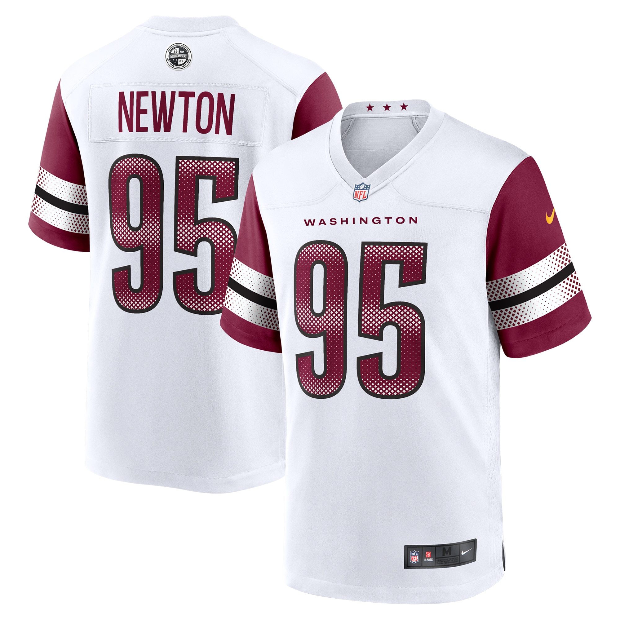 Men's Washington Commanders Jer'Zhan Newton White Game Jersey JS4840 Saliibo