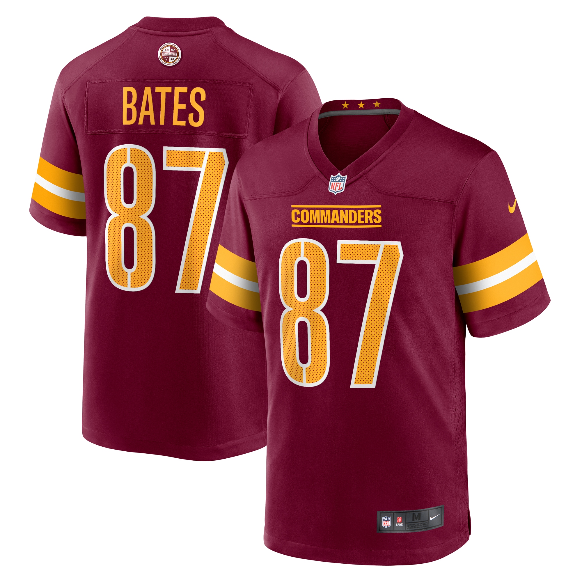 Men's Washington Commanders John Bates Burgundy Game Jersey JS9447 Saliibo