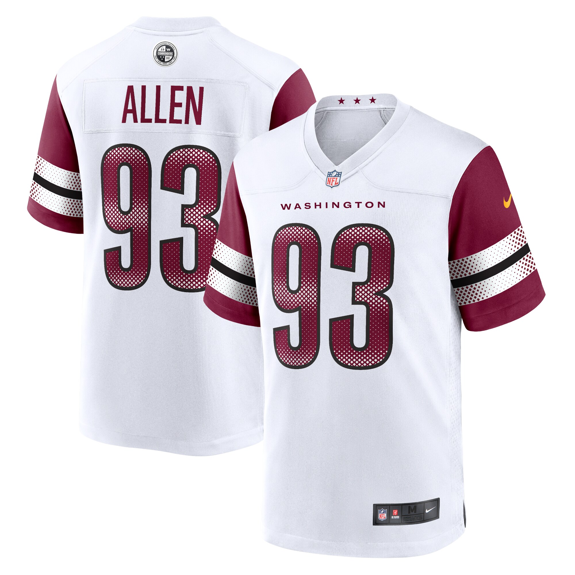 Men's Washington Commanders Jonathan Allen White Game Jersey JS2401 Saliibo