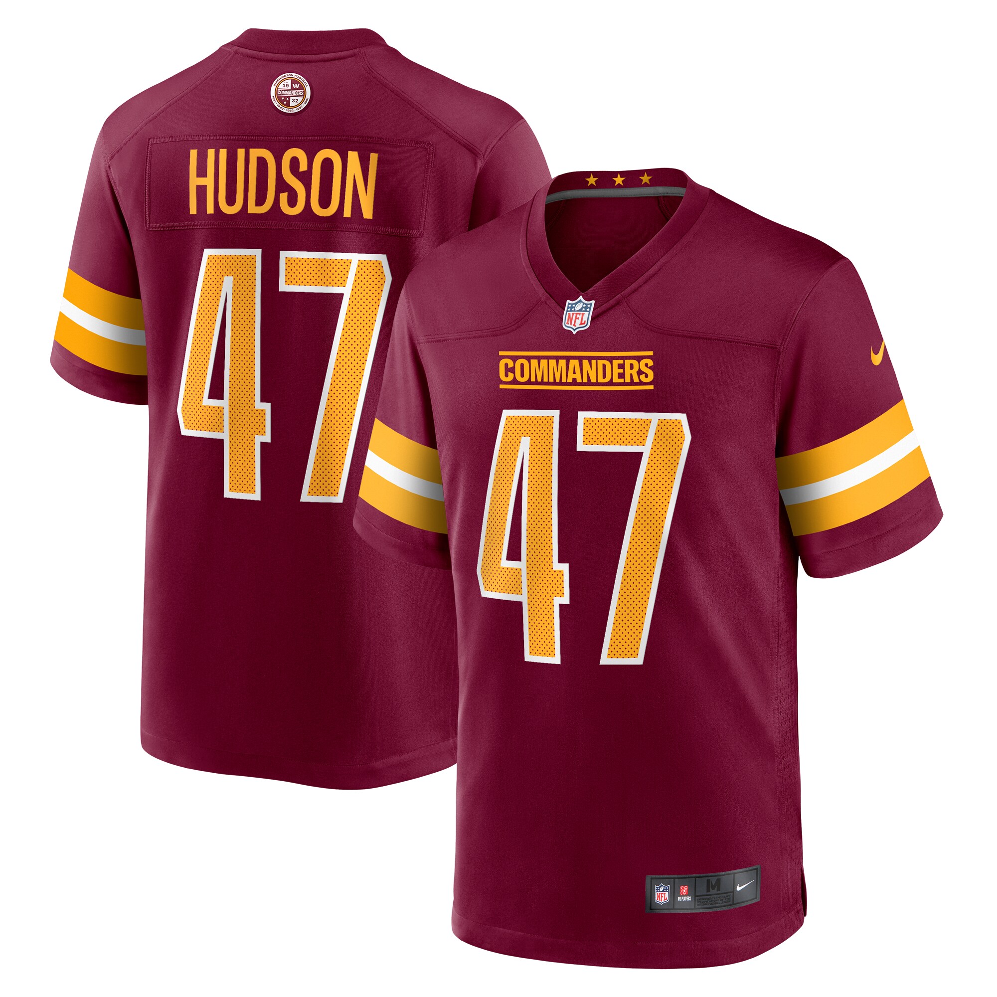 Men's Washington Commanders Khaleke Hudson Burgundy Game Jersey JS2279 Saliibo