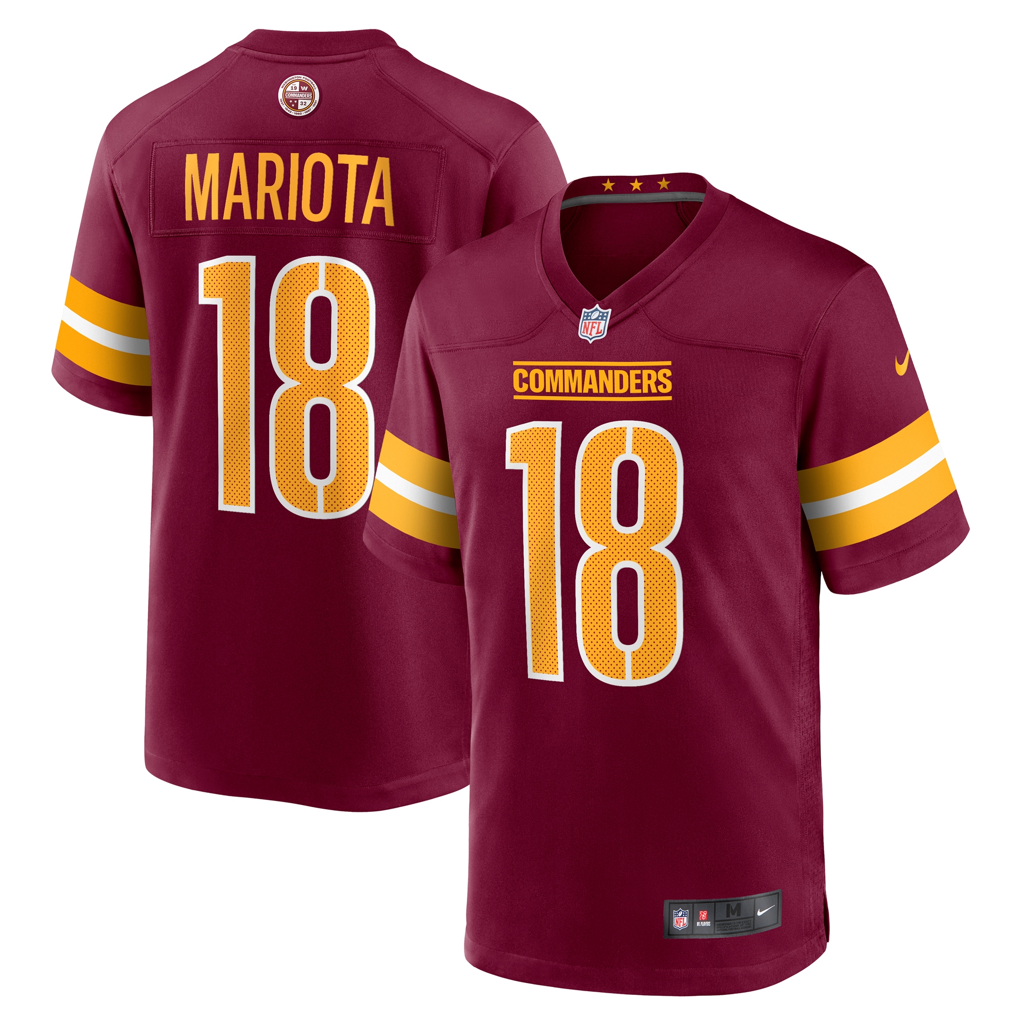 Men's Washington Commanders Marcus Mariota Burgundy Game Jersey JS2896 Saliibo