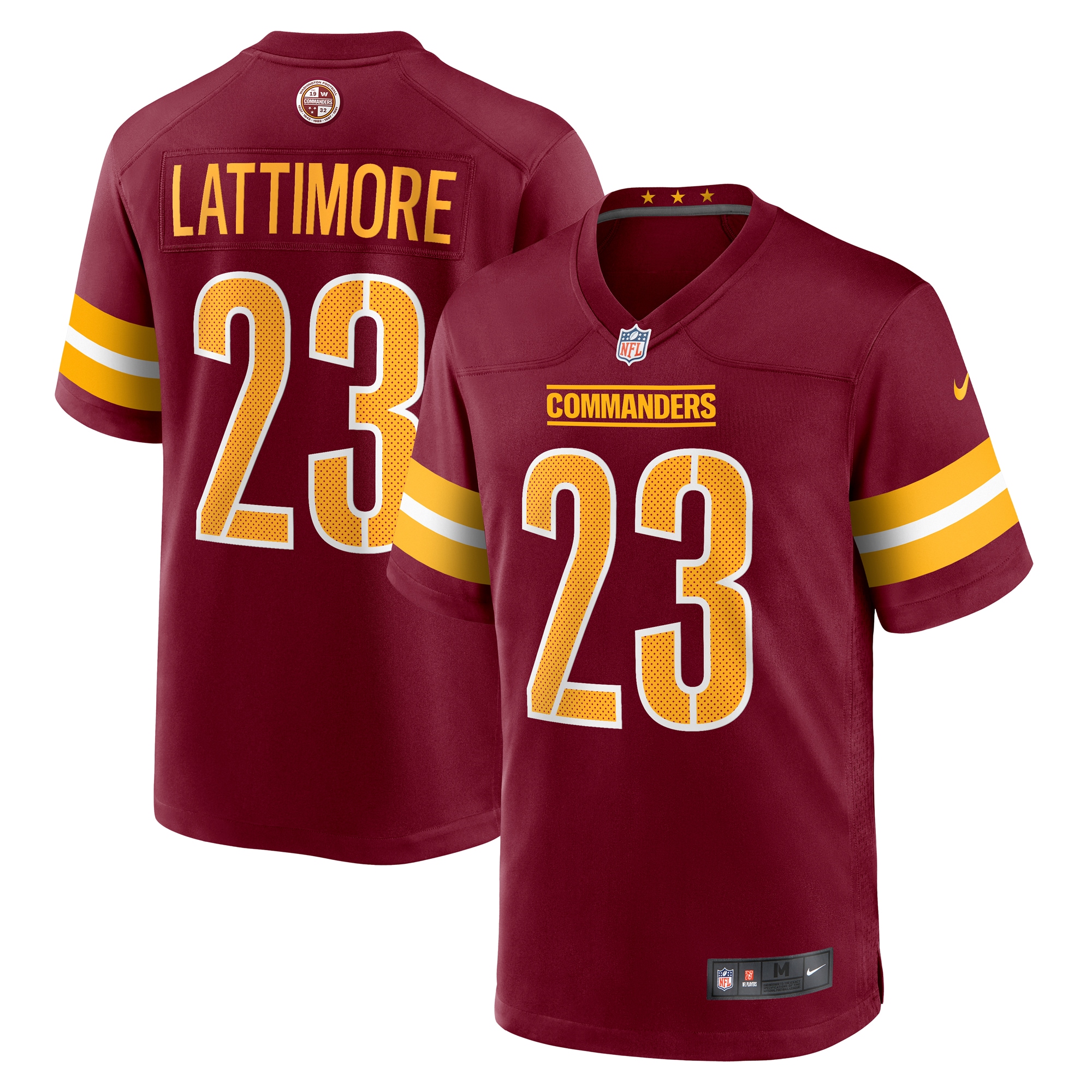 Men's Washington Commanders Marshon Lattimore Burgundy Game Jersey JS3554 Saliibo