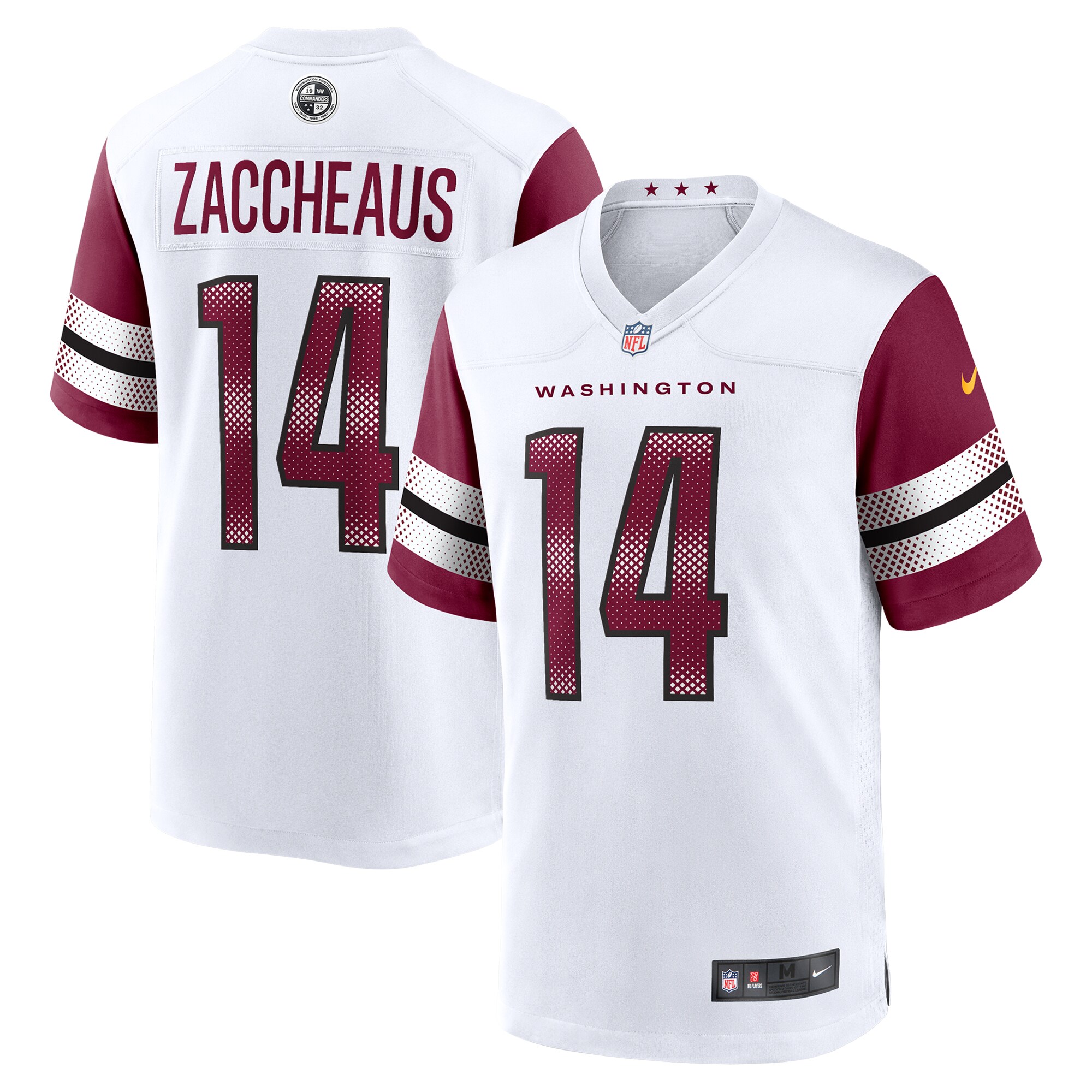 Men's Washington Commanders Olamide Zaccheaus White Game Jersey JS5254 Saliibo