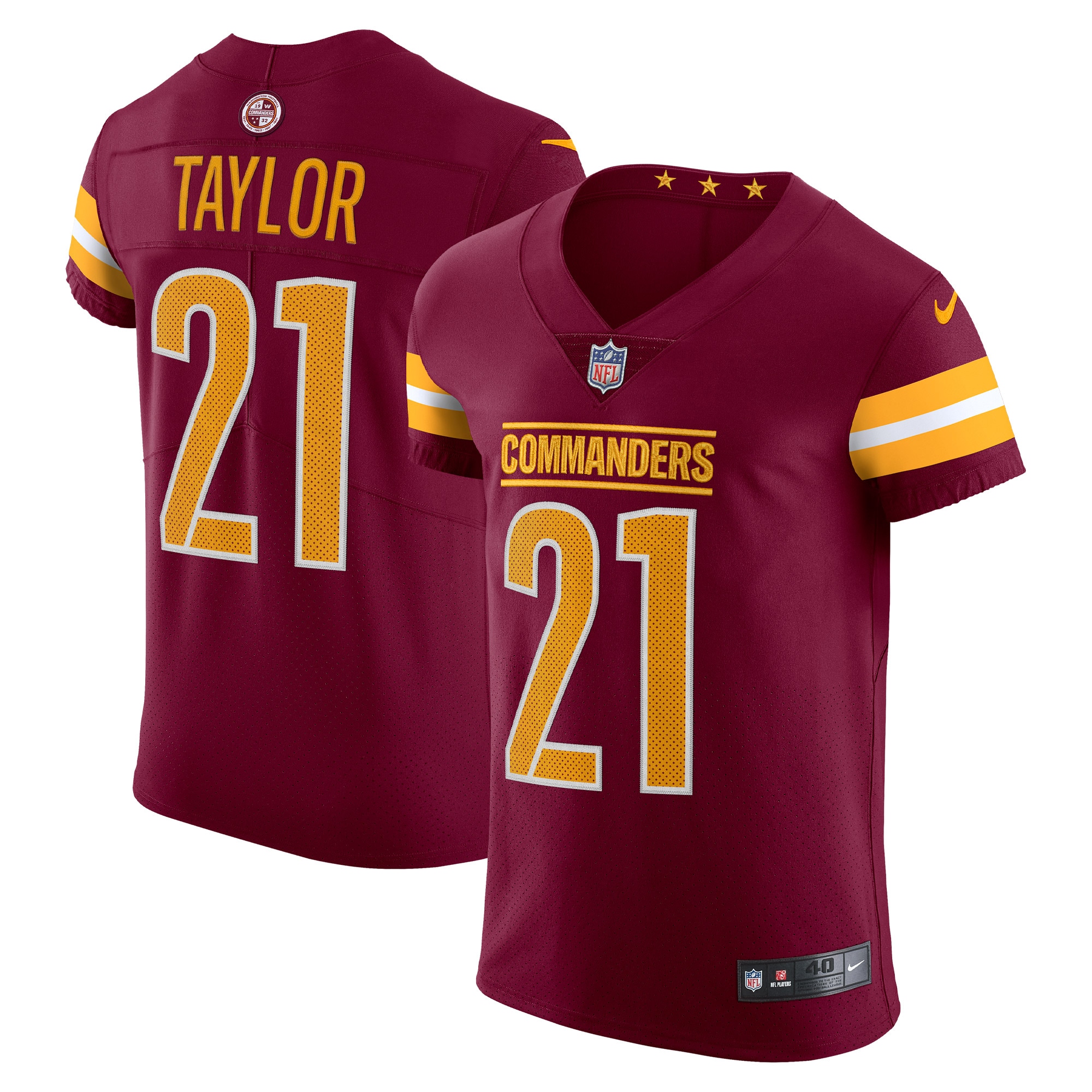 Men's Washington Commanders Sean Taylor Burgundy Vapor Elite Retired Player Jersey JS9444 Saliibo