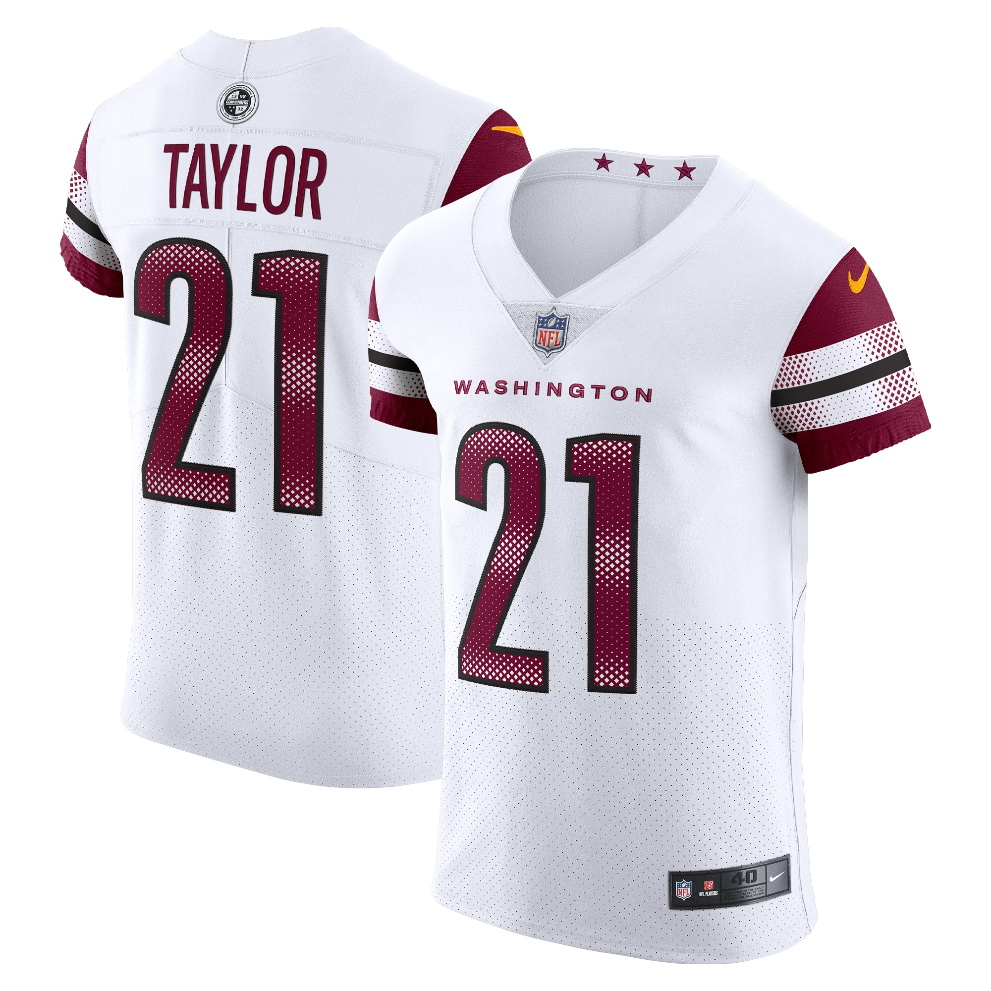 Men's Washington Commanders Sean Taylor White Vapor Elite Retired Player Jersey JS4109 Saliibo