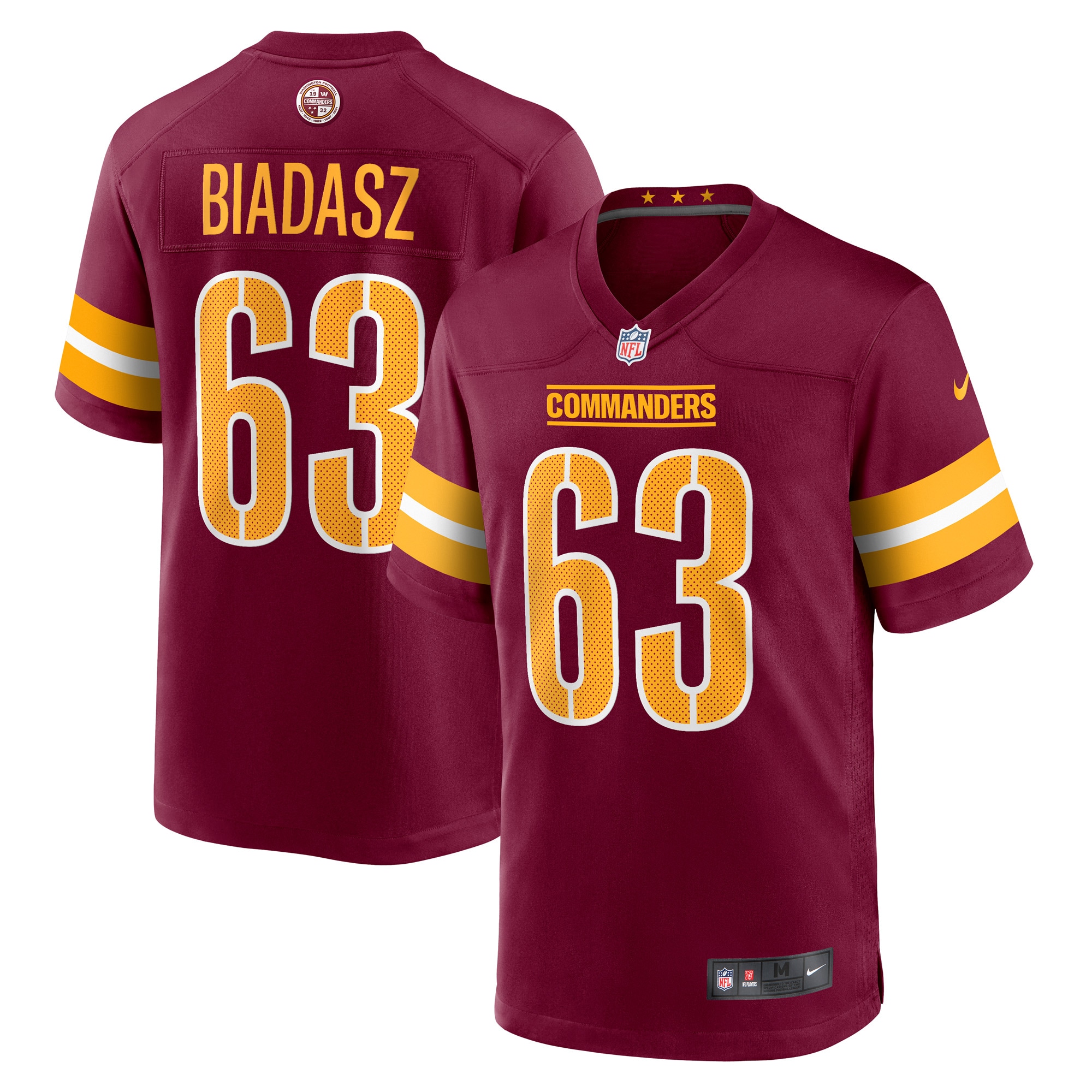 Men's Washington Commanders Tyler Biadasz Burgundy Game Jersey JS7236 Saliibo