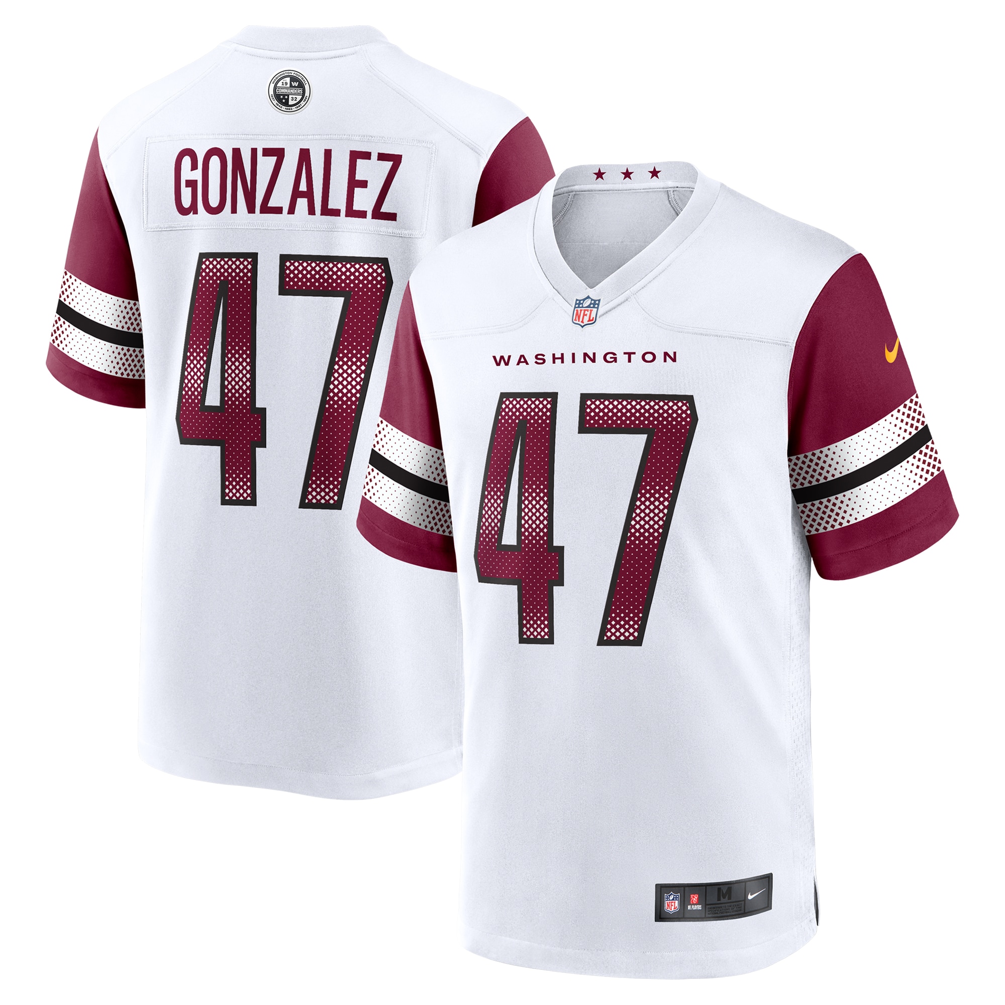 Men's Washington Commanders Zane Gonzalez White Game Jersey JS2970 Saliibo