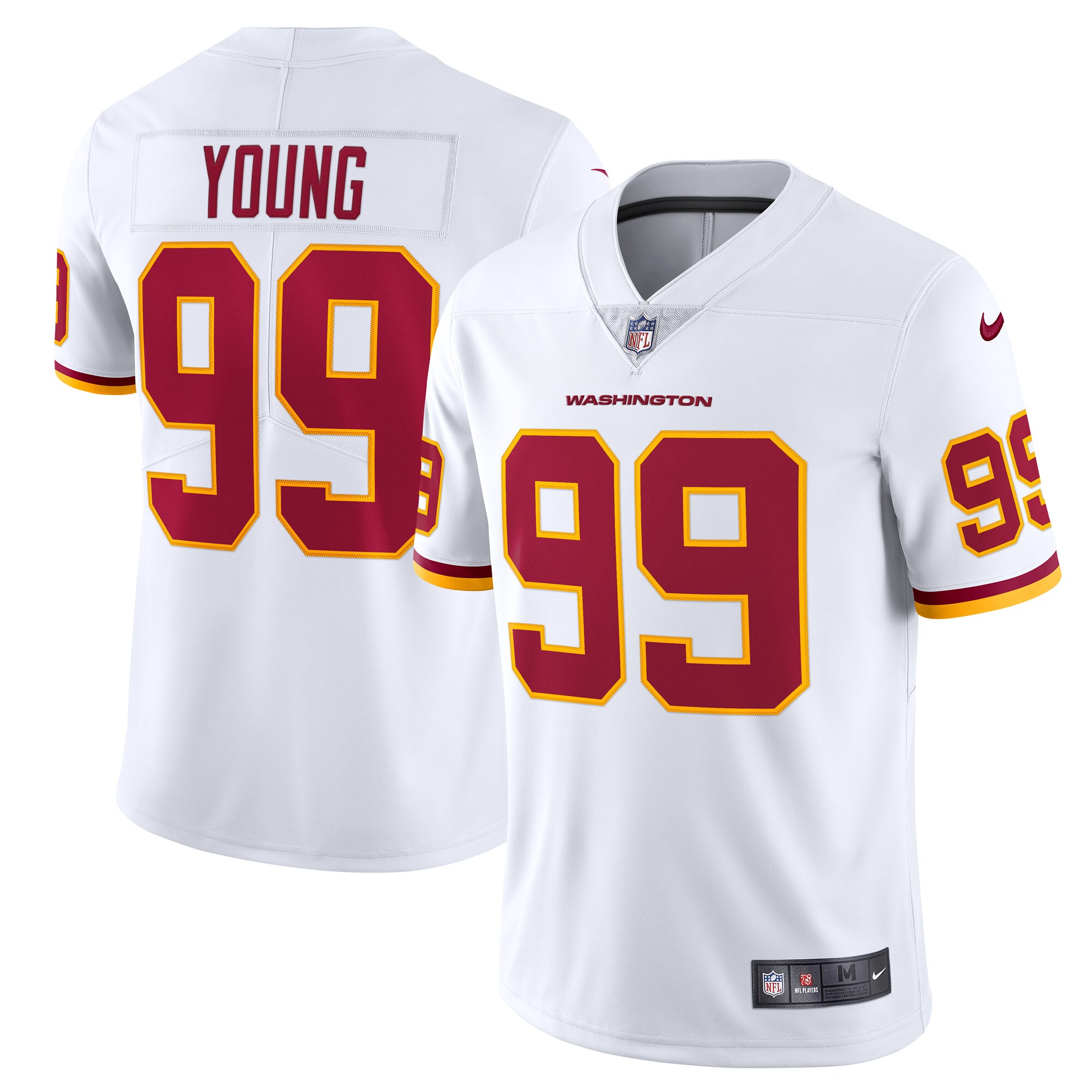 Men's Washington Football Team Chase Young White Vapor Limited Jersey JS2808 Saliibo