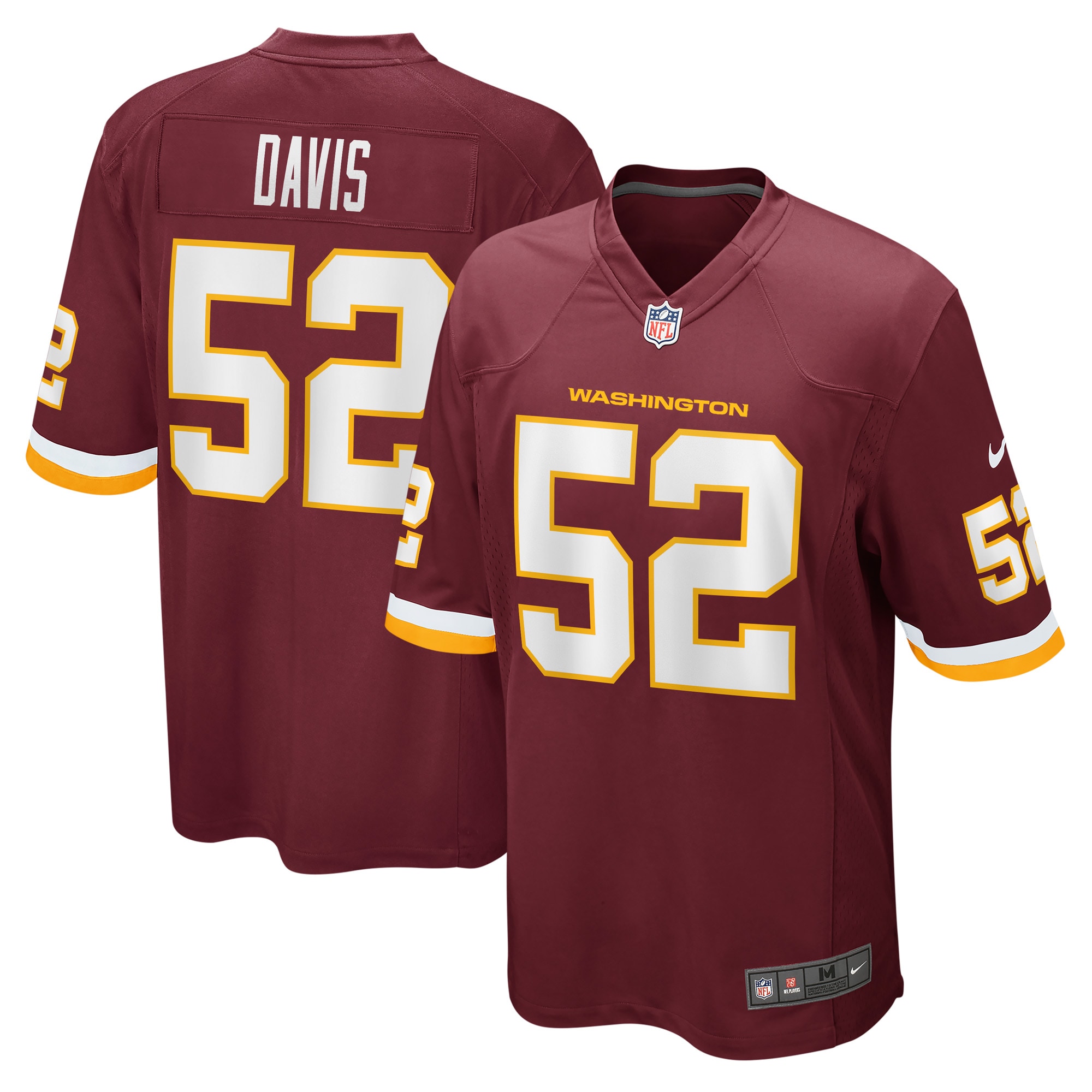 Men's Washington Football Team Jamin Davis Burgundy Game Jersey JS6990 Saliibo