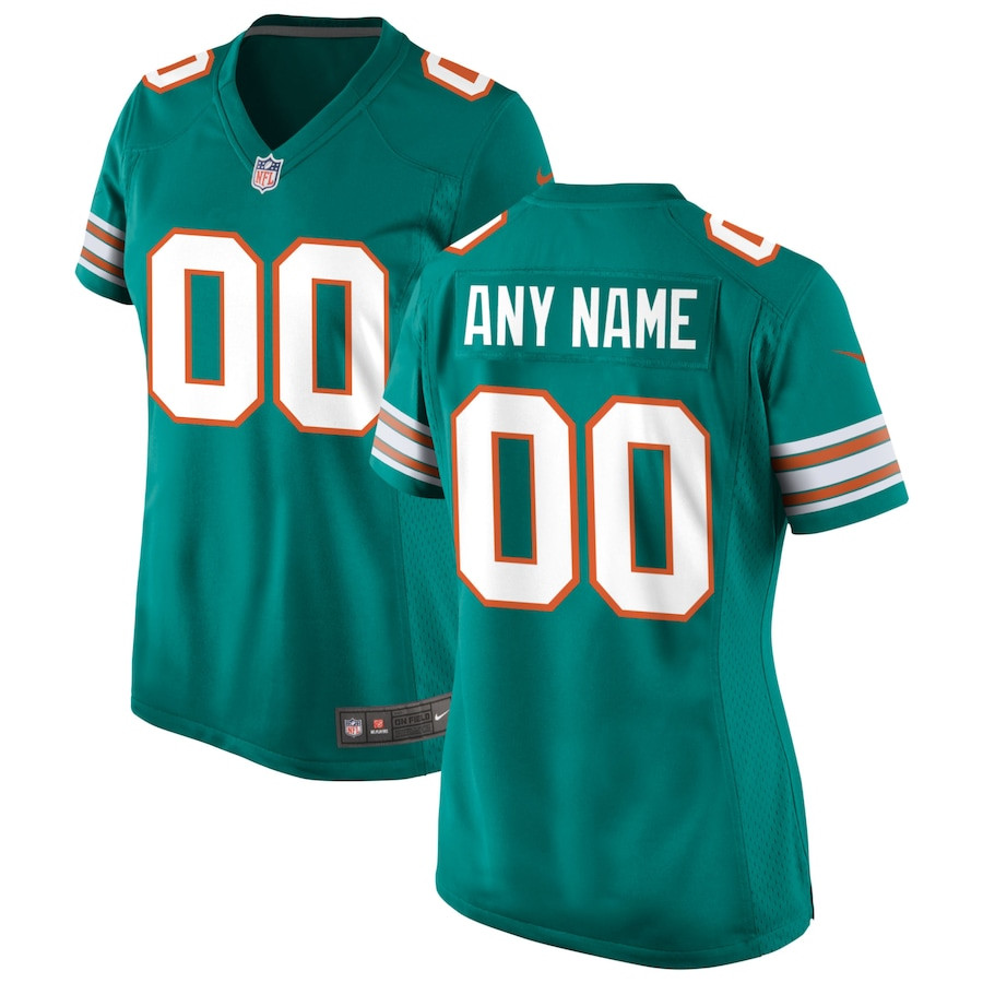 Miami Dolphins Women Alternate Custom Game Jersey - Aqua JS7669 Saliibo