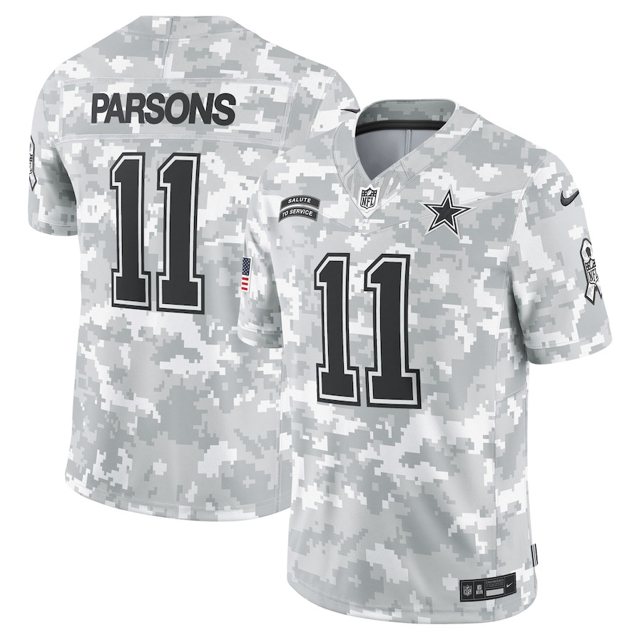 Micah Parsons 11 Dallas Cowboys 2024 Salute to Service Limited Men Jersey - Arctic Camo JS5928 Saliibo