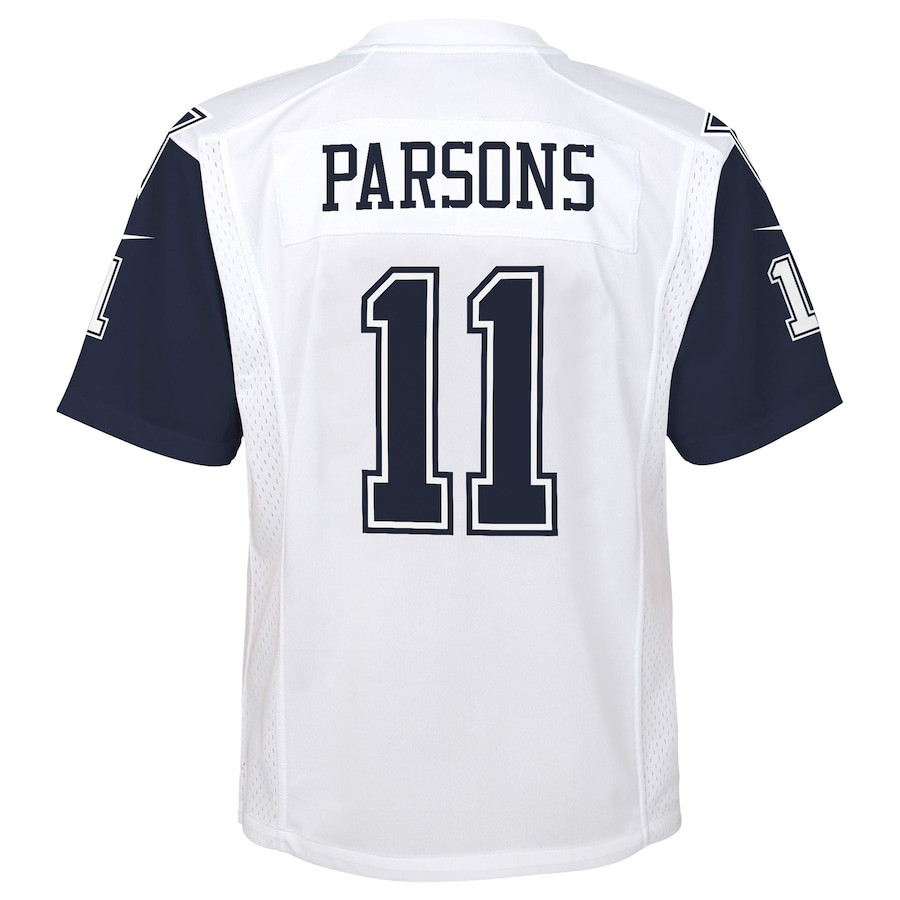 Micah Parsons 11 Dallas Cowboys YOUTH Alternate Game Jersey - White JS1992 Saliibo - Image 3