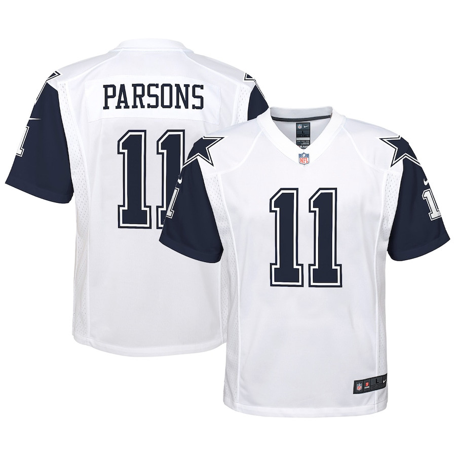Micah Parsons 11 Dallas Cowboys YOUTH Alternate Game Jersey - White JS1992 Saliibo