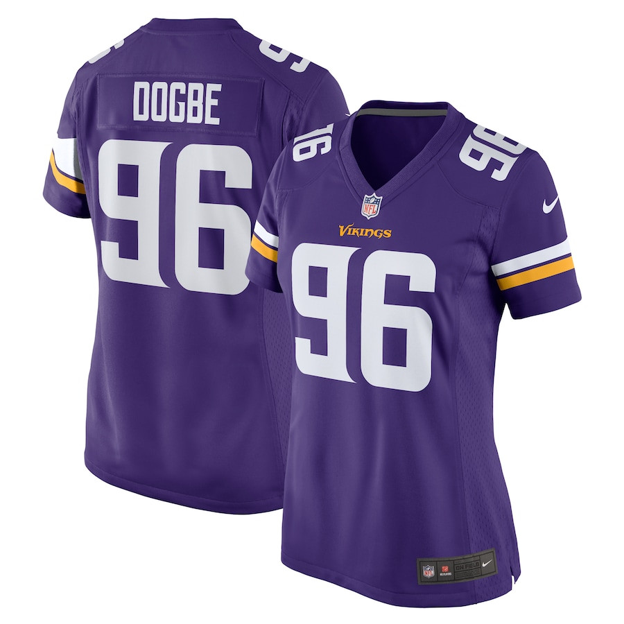 Michael Dogbe 96 Minnesota Vikings Team Game Women Jersey - Purple JS2292 Saliibo