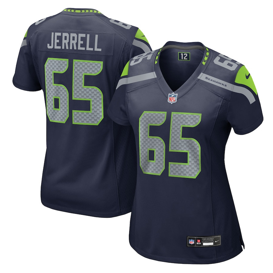 Michael Jerrell 65 Seattle Seahawks Women's Team Game Jersey - College Navy JS5706 Saliibo