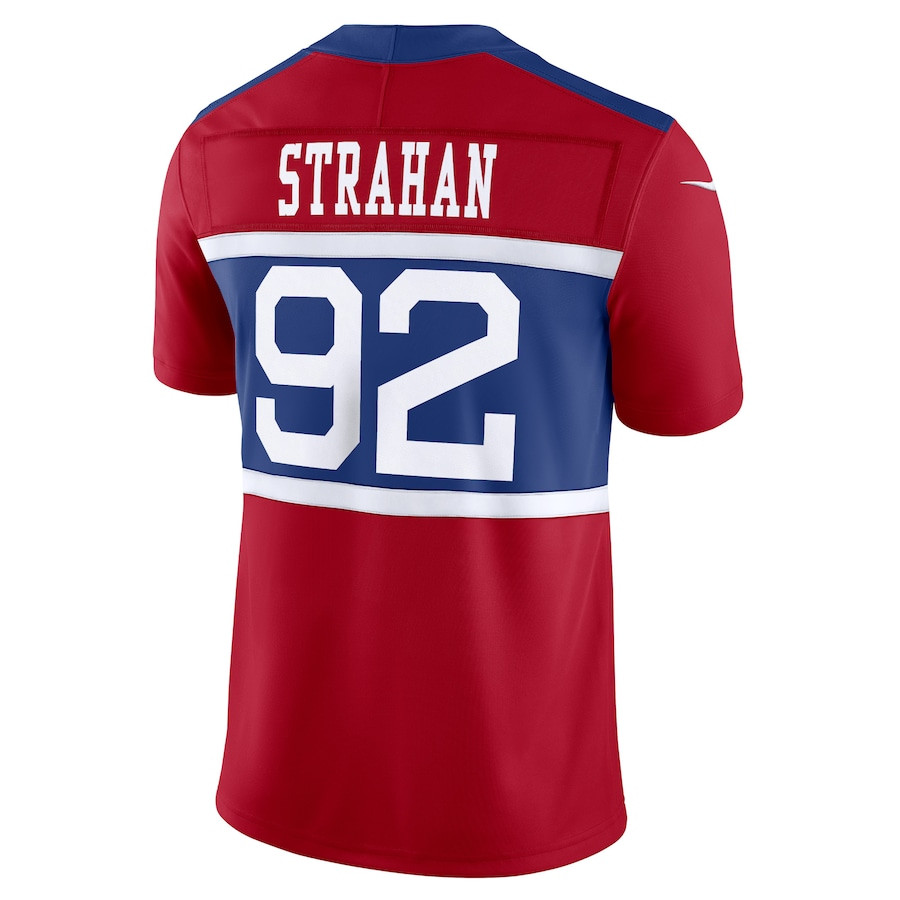 Michael Strahan 92 New York Giants Alternate Vapor F.U.S.E. Retired Player Limited Men Jersey - Century Red JS2631 Saliibo - Image 3