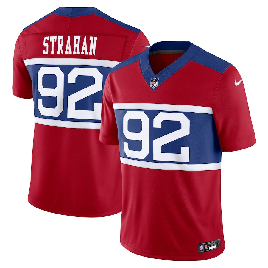 Michael Strahan 92 New York Giants Alternate Vapor F.U.S.E. Retired Player Limited Men Jersey - Century Red JS2631 Saliibo
