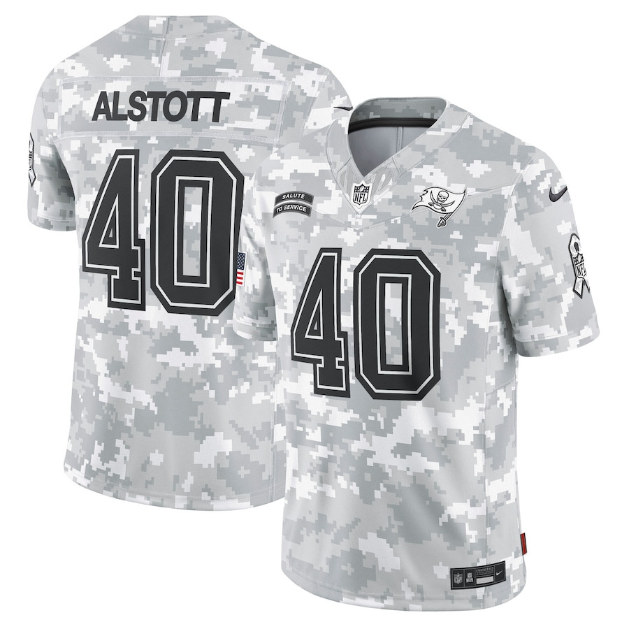 Mike Alstott 40 Tampa Bay Buccaneers 2024 Salute to Service Retired Player Limited Men Jersey - Arctic Camo JS4700 Saliibo