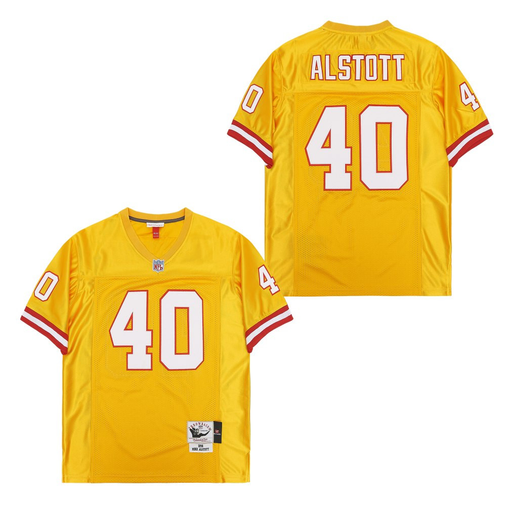 Mike Alstott 40 Tampa Bay Buccaneers Throwback Men Jersey - Yellow JS8964 Saliibo
