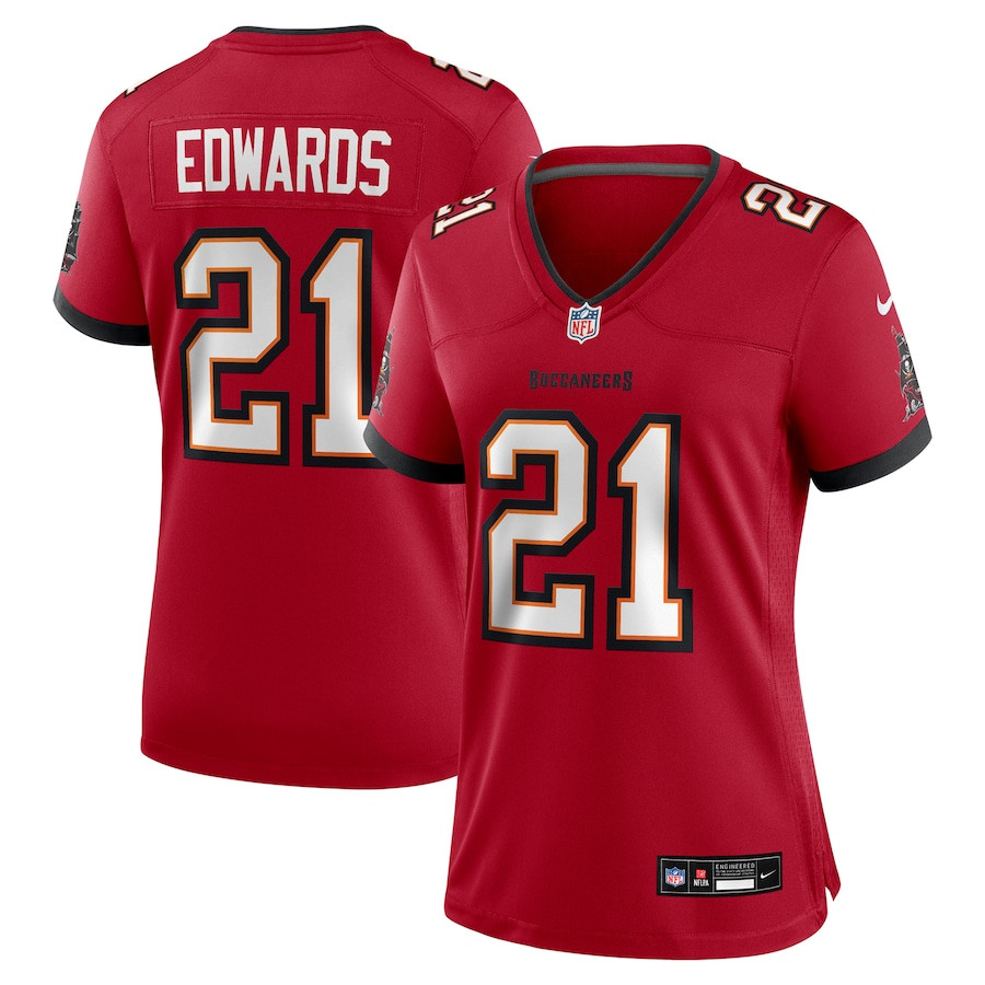 Mike Edwards 21 Tampa Bay Buccaneers Women's Game Jersey - Red JS5864 Saliibo