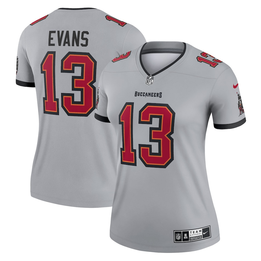 Mike Evans 13 Tampa Bay Buccaneers Women Inverted Legend Jersey - Gray JS1863 Saliibo