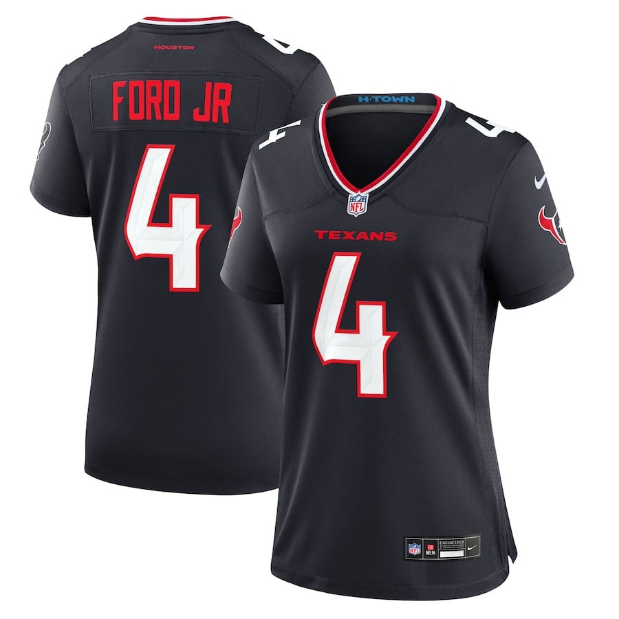 Mike Ford 4 Houston Texans Women's Team Game Jersey - Navy JS2825 Saliibo