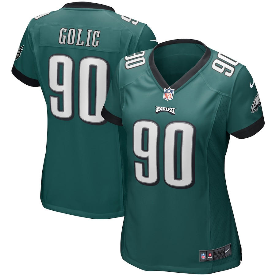 Mike Golic 90 Philadelphia Eagles Women Game Retired Jersey - Midnight Green JS8562 Saliibo