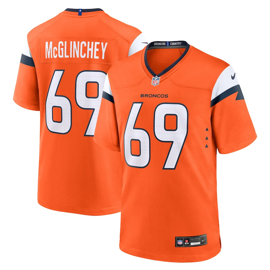 Mike McGlinchey 69 Denver Broncos Team Game Men Jersey - Orange JS3078 Saliibo