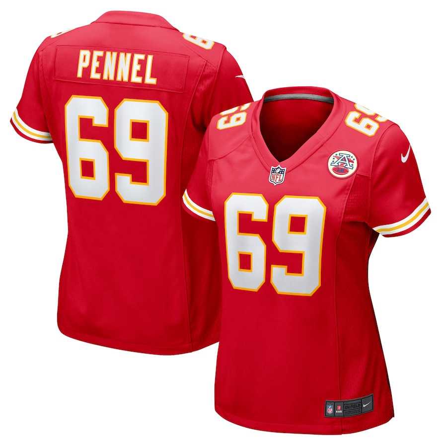 Mike Pennel 69 Kansas City Chiefs Women's Game Jersey - Red JS9768 Saliibo