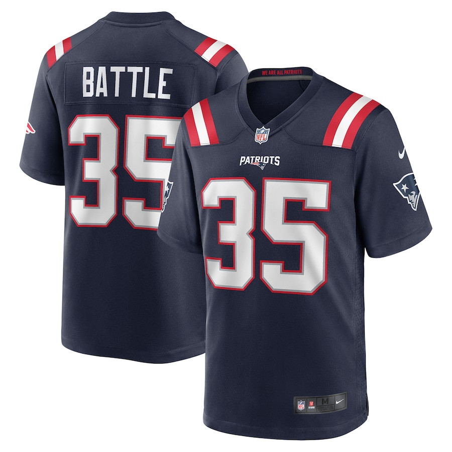 Miles Battle 35 New England Patriots Game Men Jersey - Navy JS3935 Saliibo