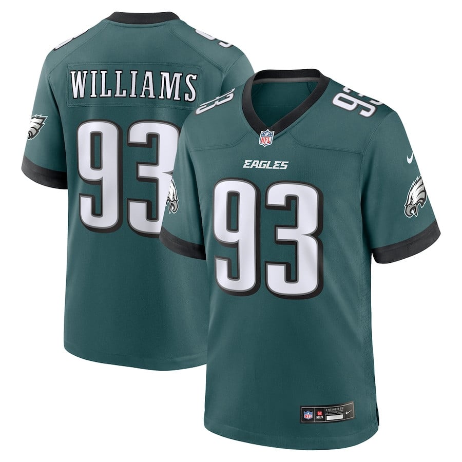 Milton Williams 93 Philadelphia Eagles Team Game Men Jersey - Midnight Green JS7238 Saliibo
