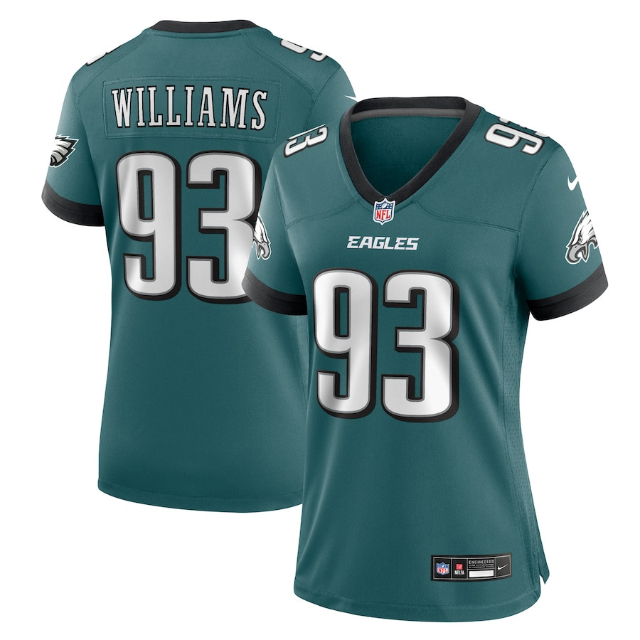 Milton Williams 93 Philadelphia Eagles Women's Team Game Jersey - Midnight Green JS1239 Saliibo