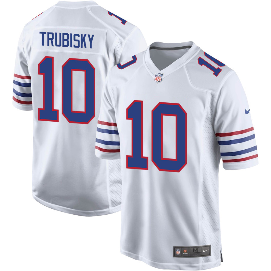 Mitch Trubisky 10 Buffalo Bills Team Alternate Game Men Jersey - White JS8935 Saliibo