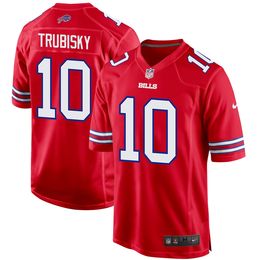 Mitch Trubisky 10 Buffalo Bills Team Game Men Jersey - Red JS7480 Saliibo